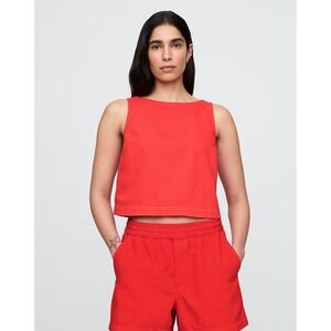 Gap UltraSoft Denim Shell Tank Top tomato Women's Size M